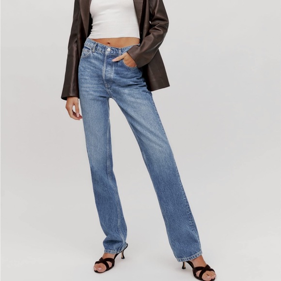 Reformation // Cynthia High Rise Straight Long Jeans - Picture 1 of 6